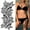 Black-3K-deal, variant on ABPWLY Sketch Tattoos Stickers Abstract Stickers Rose Flowers Clearance Self Care Canada Days Personal Care Deals