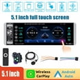 thumbnail image 3 of 5.1" Single DIN Car Radio Stereo Wireless CarPlay Auto AUX USB Bluetooth w/ MIC, 3 of 5