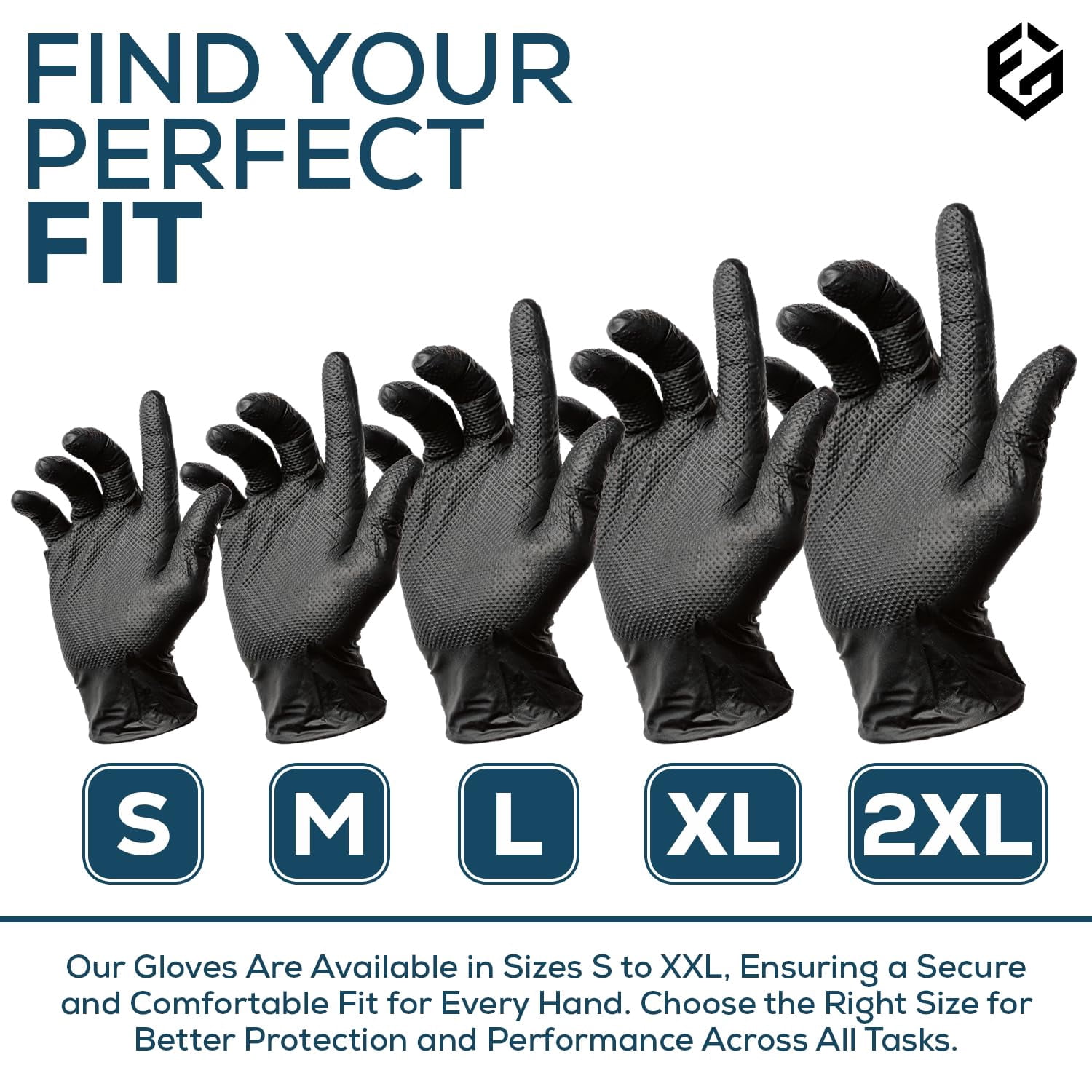 First Glove 8 Mil Heavy Duty Black Nitrile Gloves - Medium - Ct 1000 Raised Diamond Textured Grip - Industrial Disposable Gloves for Mechanic, Automotive & Work - Latex Free, Powder Free, Extra Thick