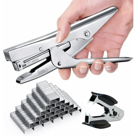 

Stapler Heavy Duty With 5000 Staples And Staples Remover Set 20 Sheets Desktop Office Work Student Teacher Large Capacity No Jam Professional Standard 24/6 Metal