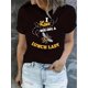 thumbnail image 1 of I Love Bee-ing a Lunch Lady Graphic T-Shirt - Casual Crew Neck Tee with Bee Print, 95% Polyester 5% Spandex Knit Fabric, Comfortable Stretch, Animal Pattern, All-Season Top for Women, 1 of 6