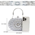 thumbnail image 3 of Bolso de mano Crystal Clutch con diseño de lanpet con diamantes de imitación, plateado, 3 of 6