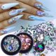 thumbnail image 3 of Cuentas de barra trenzadas de Metal para manicura, cristales brillantes de varios tamaños, perlas, corazón esmerilado, gemas de diamantes de imitación 3D para decoración de uñas, 3 of 4