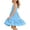 Blue, variant on Kids Girls Cami Dresses Square Neck Tiered Ruffle Hem Sleeveless Summer Trendy Holiday Sundress Red Size 14