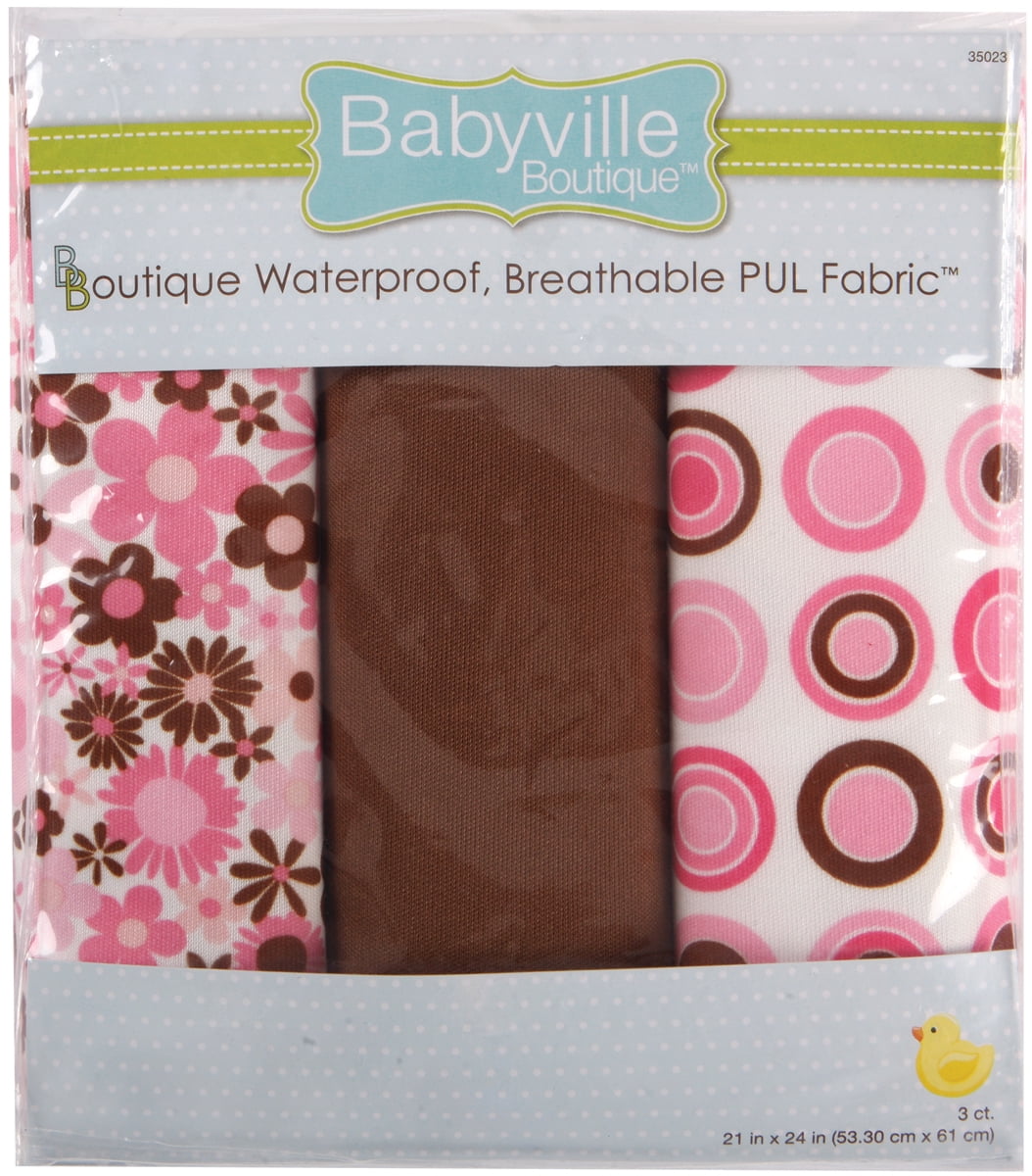 Babyville Pul Waterproof Diaper Fabric 21"X24" Cuts 3/PkgMod Girl
