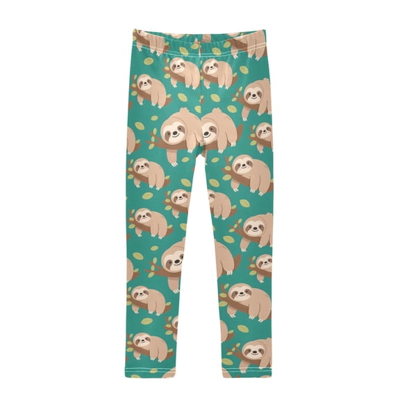 joogoo Girls' Leggings Sloth on Tree Branch Yoga Pants 6T