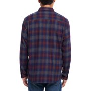 Weatherproof Vintage Men's Classic Long Sleeve Plaid Flannel Button Down Collar Casual Shirt (Red, M)
