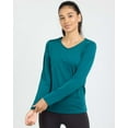 thumbnail image 2 of Real Essentials 4-Pack: Women's Dry-Fit Long-Sleeve V-Neck Athletic Workout Shirt (Available in Plus Size), 2 of 6