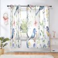 thumbnail image 6 of Sheer Curtains Grommet Drapes Window Treatments Light Filtering for Bedroom Living Room 2 Panels 52" x 63" Watercolor Bluebirds and Wildflowers, 6 of 7