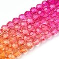 thumbnail image 2 of 20 strand Transparent Glass Beads Strands Segmented Multi-color Beads Faceted(32 Facets) Round Brown 4~4.5mm Hole: 1mm 87~93pcs/strand 32~33cm, 2 of 4