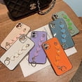 thumbnail image 6 of Girl Women Gold Electroplated Outlines with TPU Back Shell Phone Case + Hearts Chain, Compatible with iPhone 7 Plus/8 Plus, Full Body Protection (Scratch-resistant & Shockproof) - Grey, 6 of 12