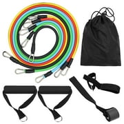 Tomshoo Home Gym Travel Resistance Bands Set 11pcs Exercise Tubes with Door Anchor and Ankle Straps