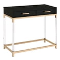 thumbnail image 2 of DeeHome Black High Gloss and Gold Console Table with 2 Drawers, 2 of 8