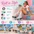 thumbnail image 3 of Roller Skates for Girls, Women Double-Row Quad Kids Roller Skates Beginners, Green & Pink Gradient,Youth 1, 3 of 12