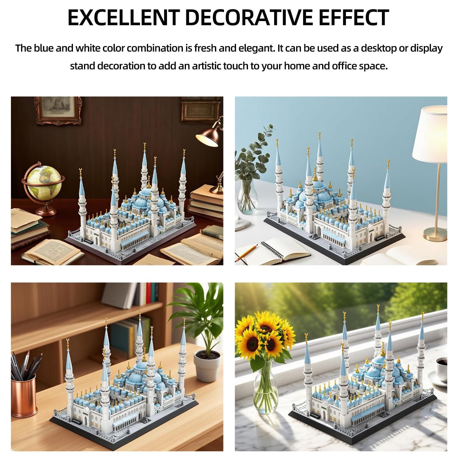Vyytoz Blue Mosque Istanbul Building Set, 1129Pcs Architecture Model, Creative Display Toy, World Landmark Collection