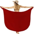 thumbnail image 4 of HAPPY BAY Women's Swimwear Summer Wraps Beach Bikini Long Vacation Swim Cover up Pareos Bathing Suit Beachwear Sarong Coverups One Size Red_G156, 4 of 4
