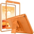 thumbnail image 1 of Case Fit 2018/2017 iPad 9.7 6th/5th Generation - [Heavy Duty] Shockproof Full Body Rugged Hybrid Cover with Built-in Screen Protector Compatible with Apple iPad 9.7 Inch 2018/2017, Orange, 1 of 8