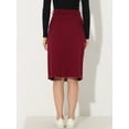 thumbnail image 4 of DARING DIVA Women's Jean Back Vent Midi Length Denim Skirts S Dark Red, 4 of 6