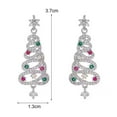thumbnail image 5 of Huepoe 1 Pair Women Earrings Christmas Tree Shape Cubic Zirconia Decor Hollow Out Hanging Earrings New Year Party Dangling Earrings Ear Jewelry, 5 of 7