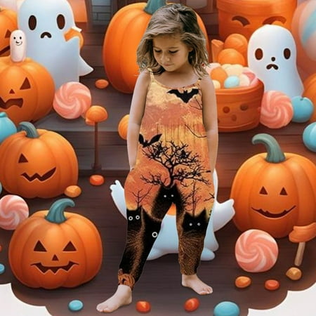 

UIX Toddler Baby Girl Prints Jumpsuit Sleeveless Romper Outfits Pants Clothes