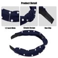 thumbnail image 4 of Unique Bargains 1 Pcs Hairband for Women Satin Knotted Pearl Headband Deep Blue 1.1 Inch Wide, 4 of 7