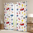 thumbnail image 2 of Erosebridal Cartoon Car Blackout Curtains, Trophy Window Curtains Pack of 2 (38x45 Each), White Red, 2 of 5