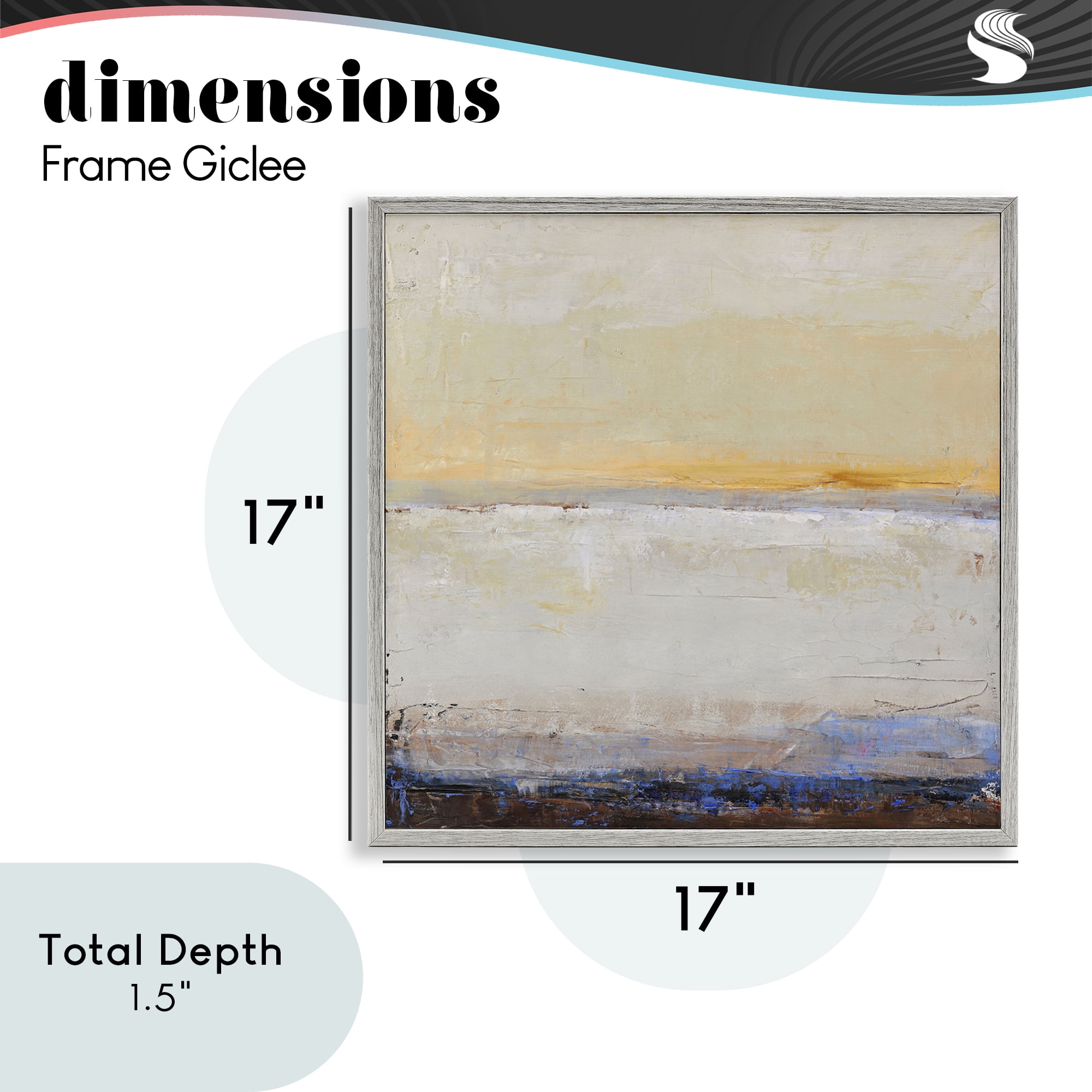 Sweeping Subtle Horizon Gray Framed Giclee Art, design by Design Fabrikken