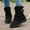 Black, variant on KANG Boots With Thick Soles Cold Buckle Round Toe And Non Slippers
