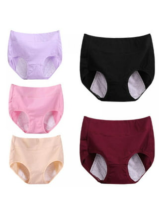 Women Menstrual Thicken Period Leak Proof Panties High Waist Cotton  Waterproof Underwear 