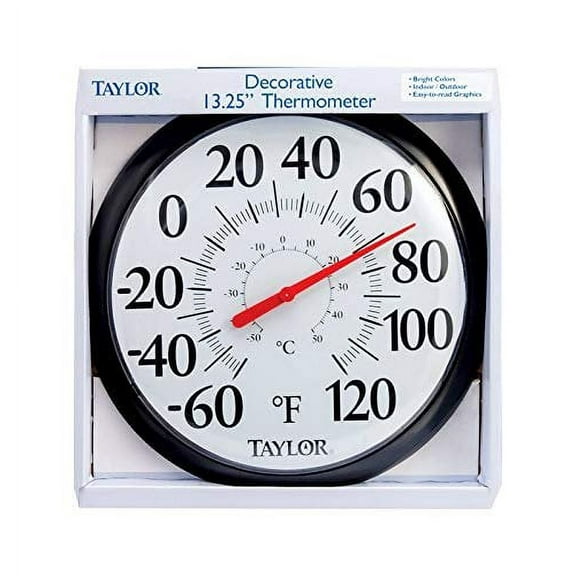 Taylor 6700 13-1/4" Black & White Big & Bold Dial Thermometer