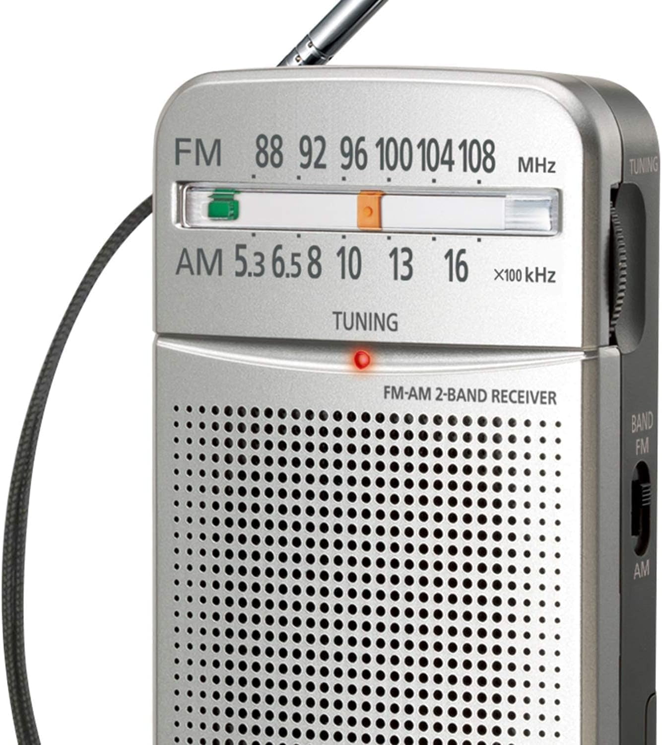 Pocket FM/AM Portable Radio with Digital Tuner, Large Dial, Easy to See Fluorescent Pointer, Clear Sound, AM FM Radio Portable for Off-the Grid Trips, Blackouts, Battery Powered- RF-P50D
