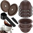 thumbnail image 1 of 5Pcs Reusable Vertuo Pods for Machine, Coffee Capsule with 2 Silicone Lids 1 Spoon and Brush, (150Ml), 1 of 5
