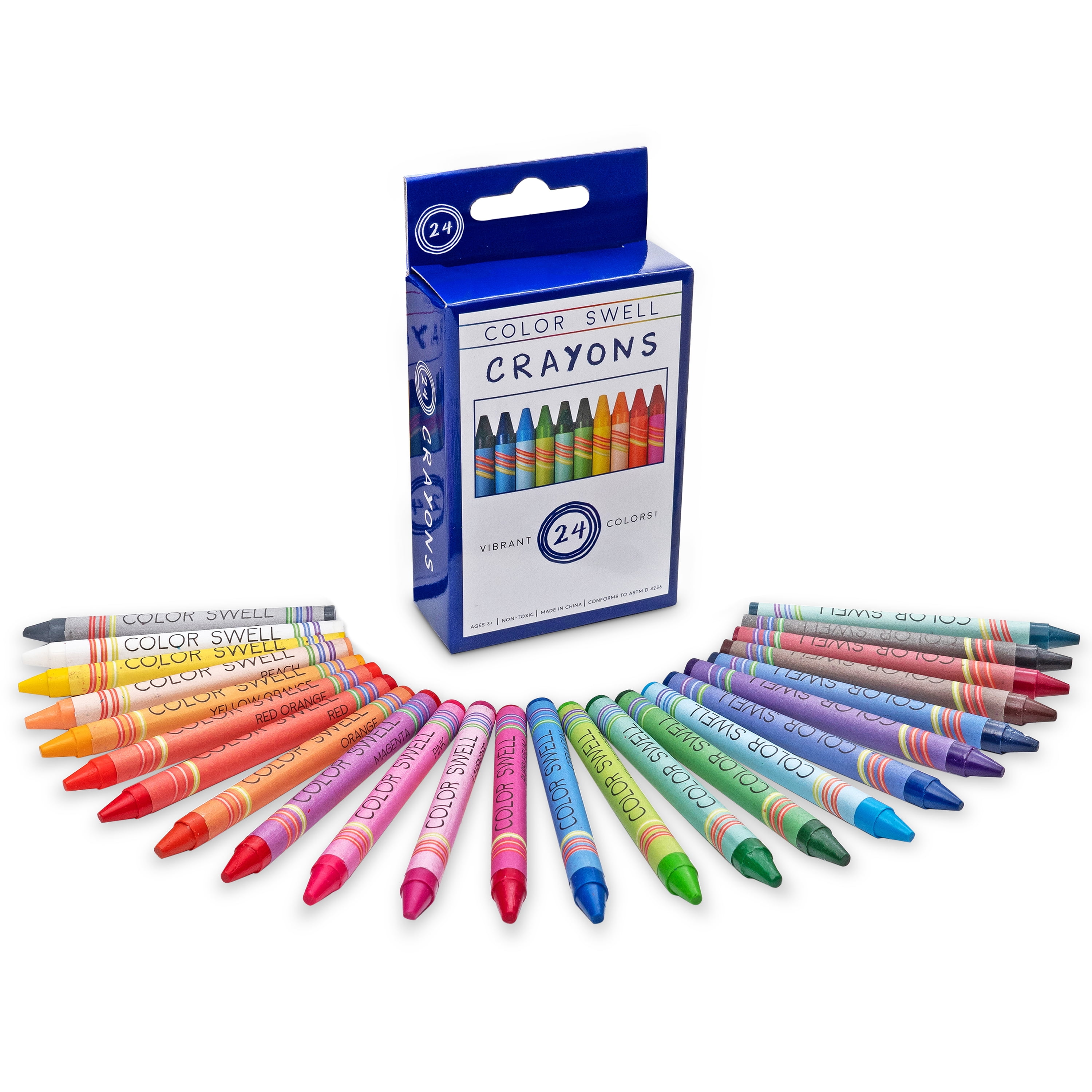Color Swell Crayons Bulk Packs - 18 Boxes of 24 Vibrant Colored Crayons of  Teacher Quality Durable Classroom Pack for Kids Students Party Favors 
