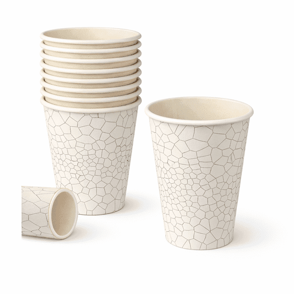 SOPARO 12 oz Paper Coffee Cups, Disposable Hot Drink Cups, 100 Count, Made in USA