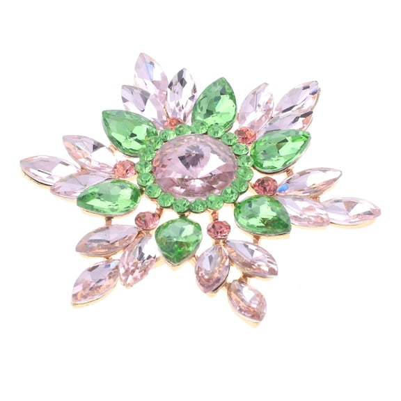 Large Crystal Flower Brooch