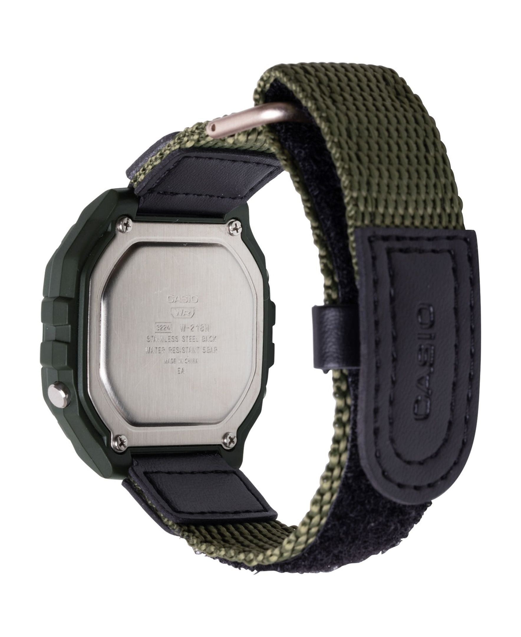 Casio Men's Digital Watch, Green Velcro Band, LED Backlight