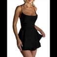 thumbnail image 3 of Mono Elegante de Satén para Mujer, de Verano, Sin Mangas, con Espalda Descubierta, Tirantes Finos y . Negro M, 3 of 10