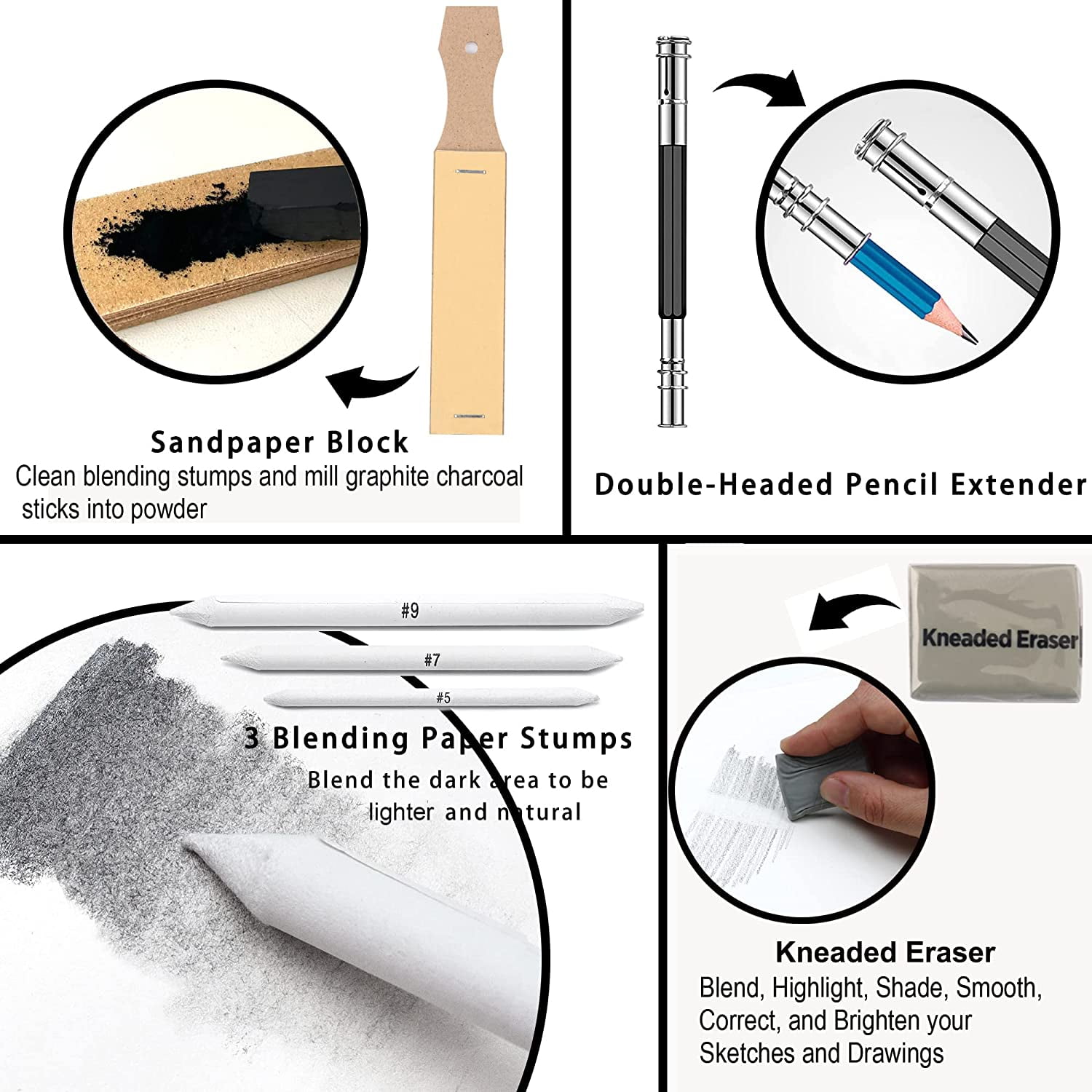 54-Pack Sketch Drawing Pencils Kit with Sketchbook,Include Graphite,Charcoal Pencils and Artists Tools,Pro Art Drawing Supplies for Adults Beginners,ideal for Sketching Shading