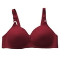 thumbnail image 2 of Amidoa Bras for Older Women Large Bust Full-Figure Wire-Free Red Push-up Solid Bra Brasieres for Womens 40/90, 2 of 6