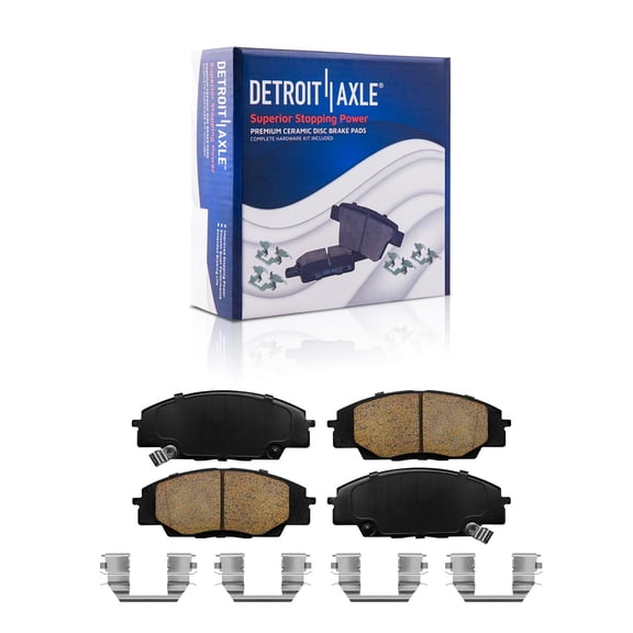 Detroit Axle - Front Brake Pads for 2006-2011 Honda Civic, 2000-2009 S2000, 2007-2010 CSX, 2002-2006 RSX, Ceramic Brake Pads w/ Hardware Replacement