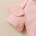 thumbnail image 6 of Dooleck Baby Girl Clothes Ribbed Ruffle Bodysuit Floral Bow Shorts Set 3PCS Outfit, 6 of 8