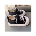 thumbnail image 5 of SIMANLAN Toddler Canvas Sneakers Comfort Walking Shoes First Walker Flats School Lightweight Casual Sneaker Sport Non-slip Black 7C, 5 of 8