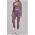 thumbnail image 2 of PISONIC Workout Sets for Women 3 Piece Long Sleeve Zip Up Jacket, V-neck Cami Tank Top, High Waisted Leggings Gym Athletic Sets, 2 of 7