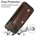thumbnail image 6 of Compatible with iPhone 13 Pro Max Wallet Case with Card Holder Crossbody Neck Strap Lanyard Handbag Wrist Strap Purse for Women PU Leather Flip Case with Credit Card Kickstands Stand Case Brown, 6 of 16