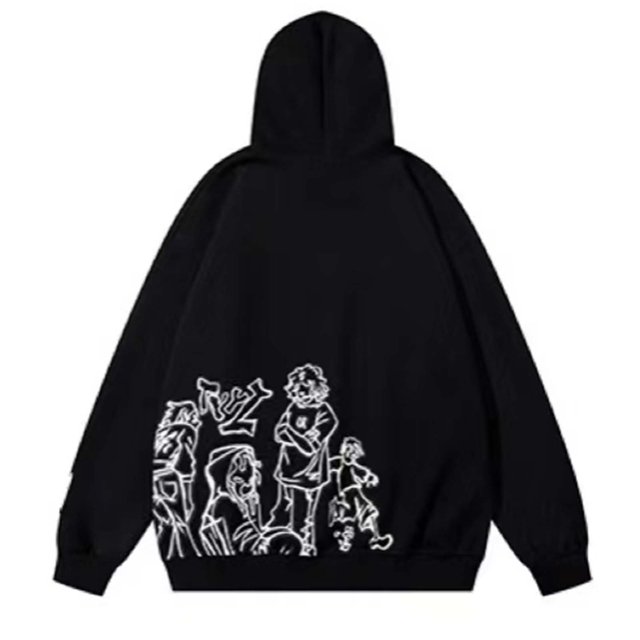 Meichang Sweat à Capuche Graphique pour Femmes, Manches Longues, Grande Taille, Coupe Ample, Tendance, Polaire, Sortie