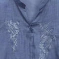 thumbnail image 5 of Ounisa Womens Short Sleeve T Shirts V Neck Cotton Linen Embroidery Retro Loose Fit Floral Stitch Versatile Spring Summer Tops M-2XL, 5 of 5