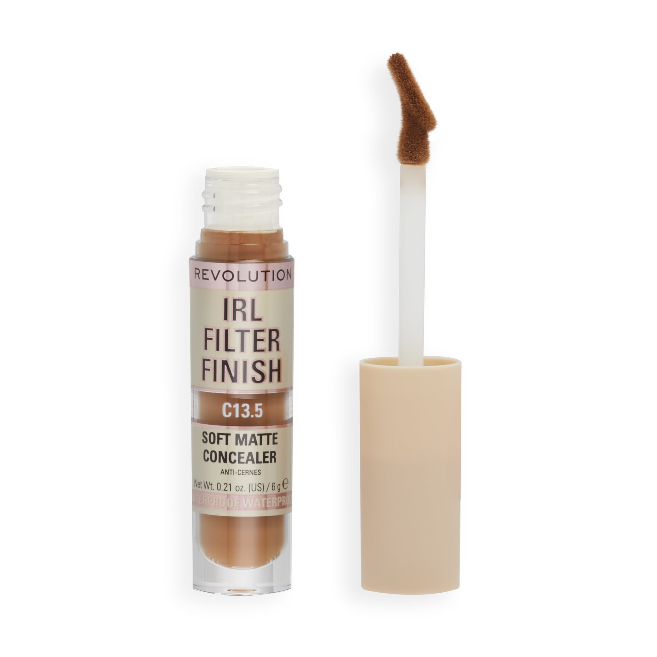 Revolution IRL Filter Finish Concealer Makeup, Full Coverage, Oil-Free, C13.5, 0.21 oz