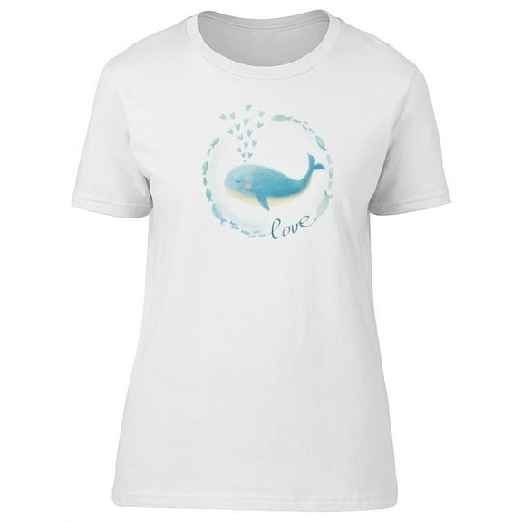 Cute Blue Whale Love Tee Women's -Image by Shutterstock