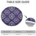 thumbnail image 6 of Vibrant Bohemian Floral Print Round Tablecloth with Elastic Edge - Stretch Fit Table Cover for 52 to 56 Inch Dining Tables - Machine Washable Decor for Kitchen Patio, 6 of 7