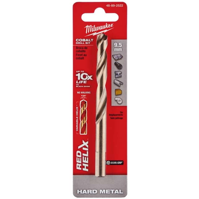 48-89-2522 - DRILL BIT METRIC 9.5MM RED HELIX COBALT FOR HARD METAL